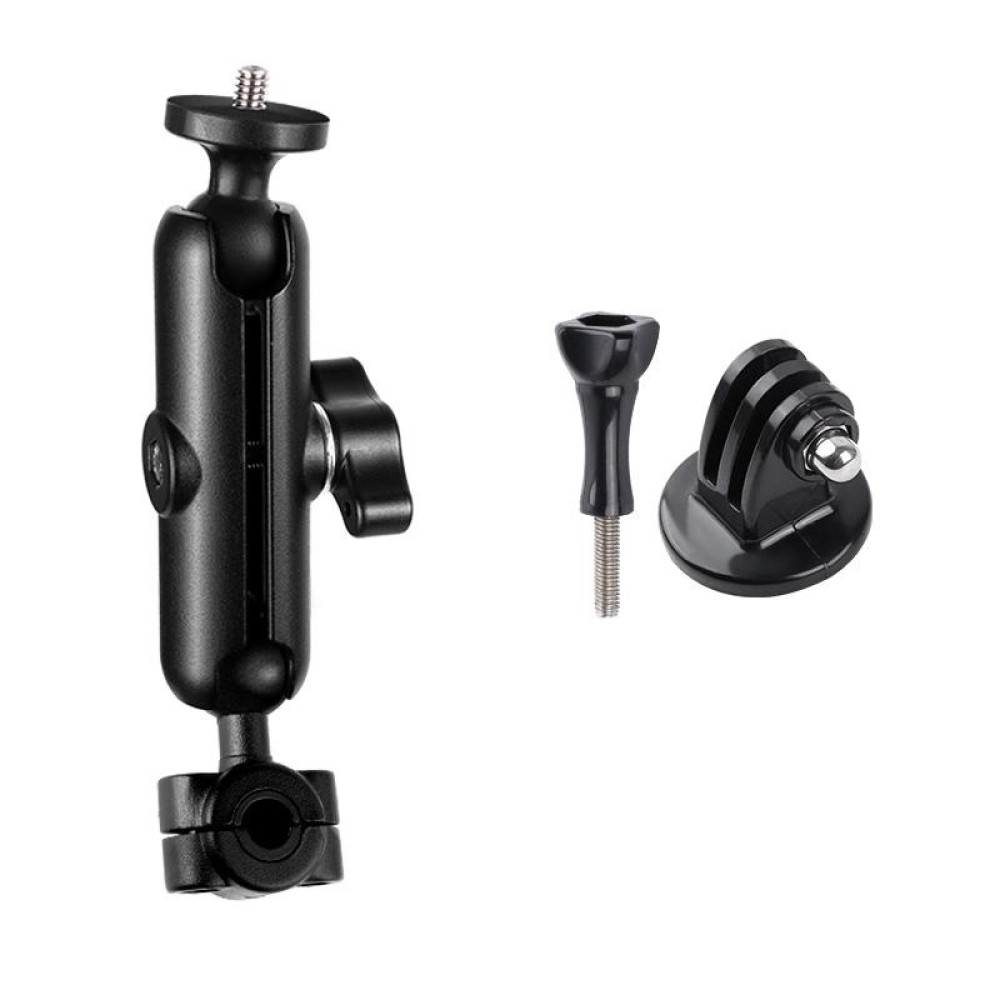 9cm Connecting Rod 20mm Ball Head Motorcycle Rearview Mirror Fixed Mount Holder with Tripod Adapter & Screw for GoPro Hero11 Black / HERO10 Black /9 Black /8 Black /7 /6 /5 /5 Session /4 Session /4 /3+ /3 /2 /1, DJI Osmo Action and Other Action Camera