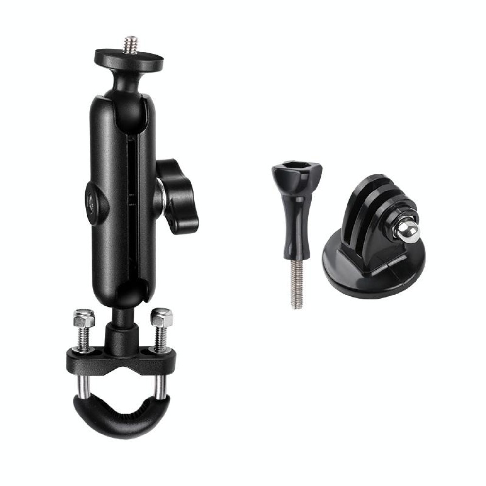 9cm Connecting Rod 20mm Ball Head Motorcycle Handlebar Fixed Mount Holder with Tripod Adapter & Screw for GoPro Hero11 Black / HERO10 Black /9 Black /8 Black /7 /6 /5 /5 Session /4 Session /4 /3+ /3 /2 /1, DJI Osmo Action and Other Action Cameras(Blac