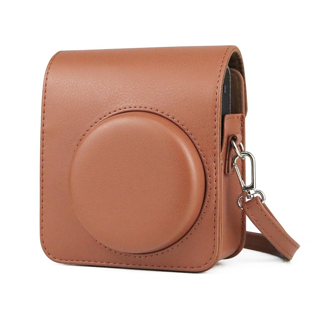 Full Body Camera Retro PU Leather Case Bag with Strap for FUJIFILM instax mini 40 (Brown)