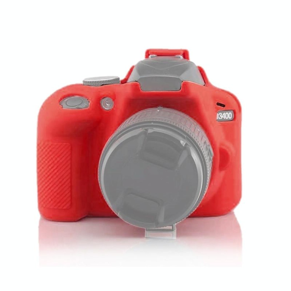 Soft Silicone Protective Case for Nikon D3400 / D3300 (Red)