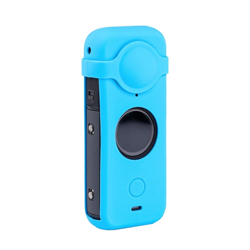 Full Body Dust-proof Silicone Case with Lens Cover for Insta360 ONE X2(Blue)