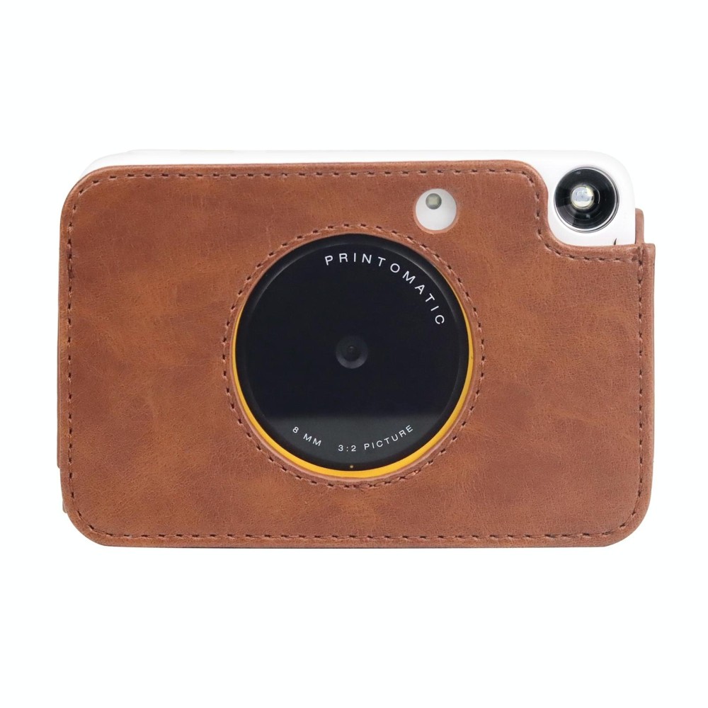 For Kodak PRINTOMATIC Full Body Camera PU Leather Case Bag with Strap (Brown)