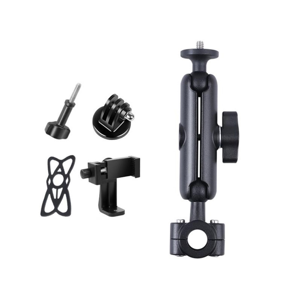 21mm Ballhead Car Front Seat Handlebar Fixed Mount Holder with Tripod Adapter & Screw & Phone Clamp & Anti-lost Silicone Case for GoPro Hero11 Black / HERO10 Black /9 Black /8 Black /7 /6 /5 /5 Session /4 Session /4 /3+ /3 /2 /1, DJI Osmo Acti