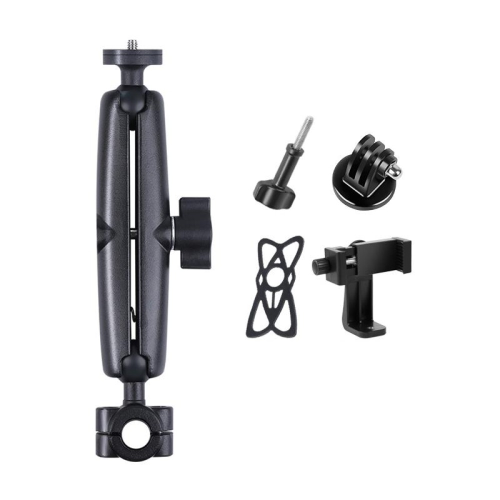 25mm Ballhead Car Front Seat Handlebar Fixed Mount Holder with Tripod Adapter & Screw & Phone Clamp & Anti-lost Silicone Case for GoPro Hero11 Black / HERO10 Black /9 Black /8 Black /7 /6 /5 /5 Session /4 Session /4 /3+ /3 /2 /1, DJI Osmo Acti