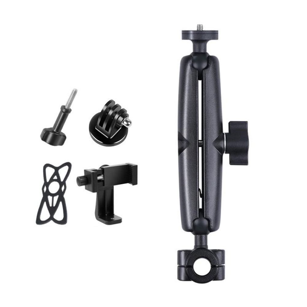 25mm Ballhead Car Front Seat Handlebar Fixed Mount Holder with Tripod Adapter & Screw & Phone Clamp & Anti-lost Silicone Case for GoPro Hero11 Black / HERO10 Black /9 Black /8 Black /7 /6 /5 /5 Session /4 Session /4 /3+ /3 /2 /1, DJI Osmo Acti