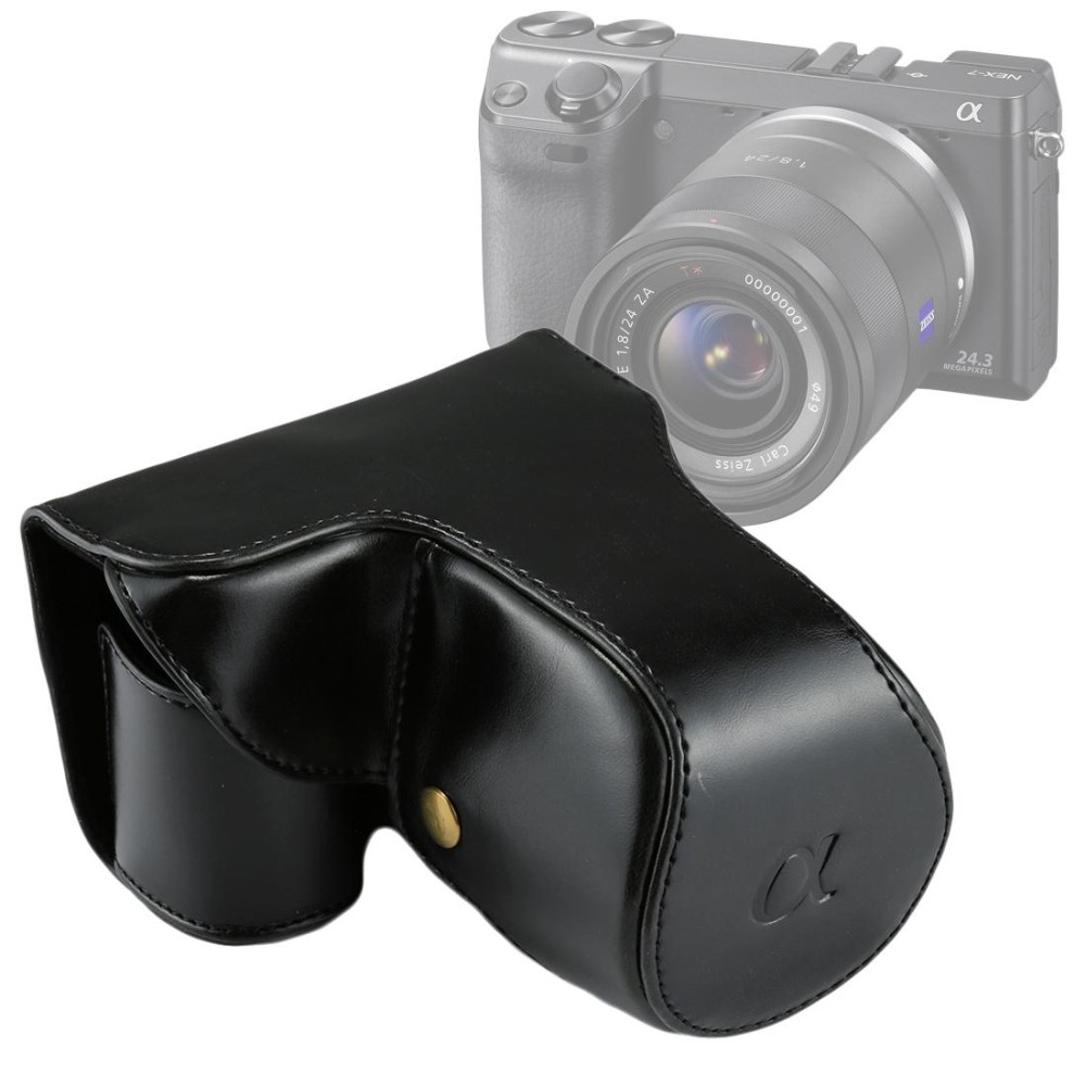 Full Body Camera PU Leather Case Bag with Strap for Sony NEX 7 / F3 (18-55mm Lens)(Black)