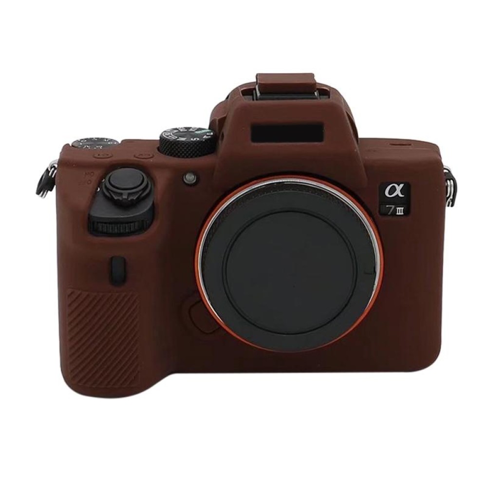 For Sony  A7III / A7S3 / A7RIII / A7SIII Soft Silicone Protective Case(Coffee)