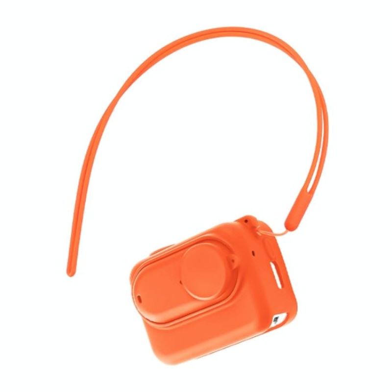 For Insta360 GO 3 Camera Body Charging Case Silicone Case with Lens Cap & Strap (Orange)