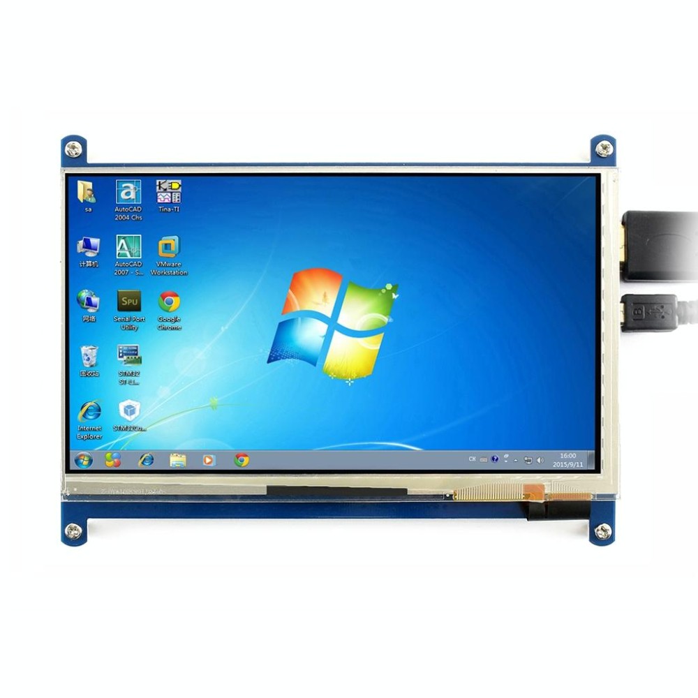 WAVESHARE 7 Inch HDMI LCD (C) 1024x600 Touch Screen  for Raspberry Pi with Bicolor Case