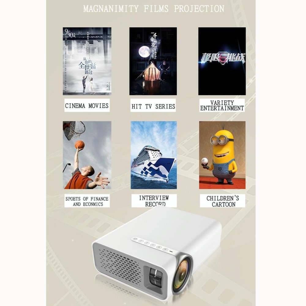 YG520 800x480 1800LM Mini LED Projector Home Theater, Support HDMI & AV & SD & USB & VGA, Mobile Phone Version (White)