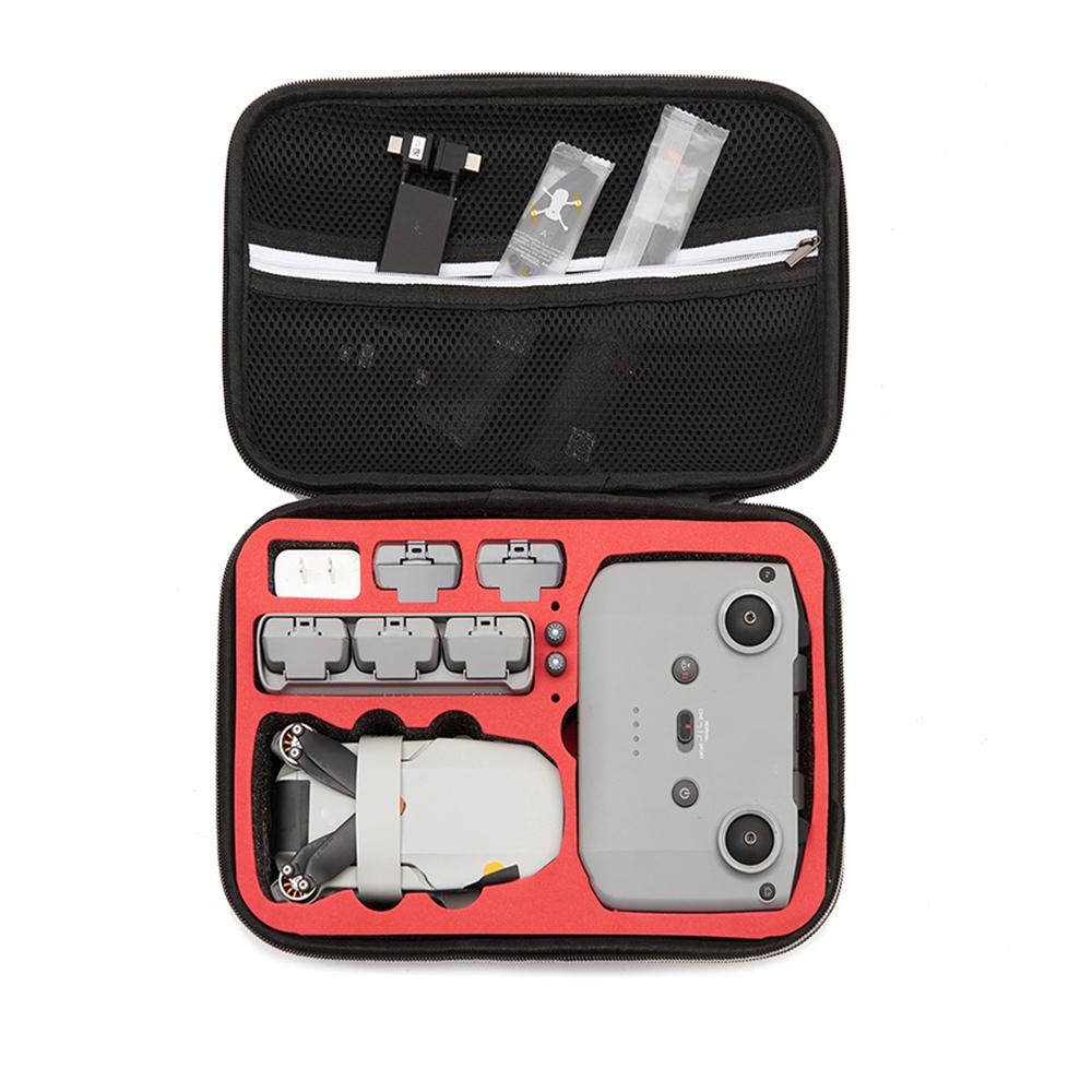 For DJI Mini 2 SE Shockproof Carrying Hard Case Storage Bag, Size: 21.5 x 29.5 x 10cm (Black Red)