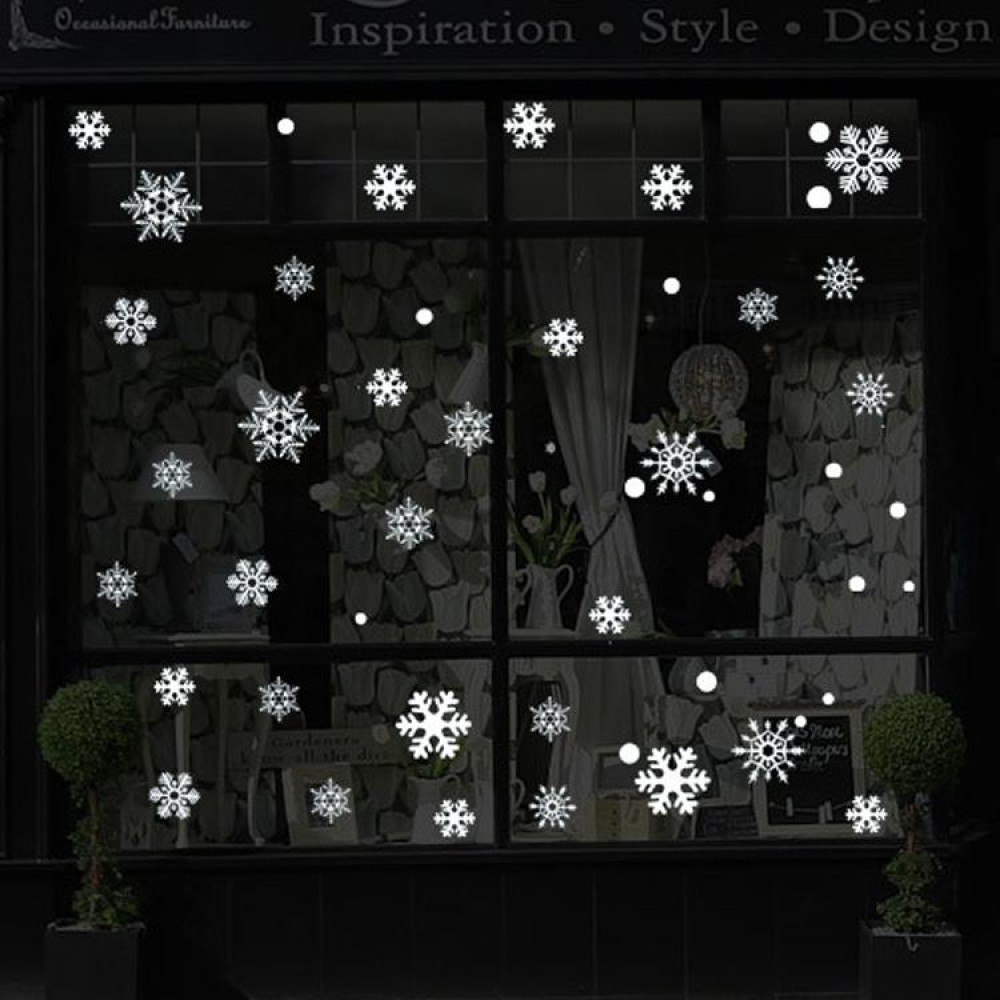Creative Window Glass Door Removable Christmas Festival Wall Sticker Decoration(Snowflake)