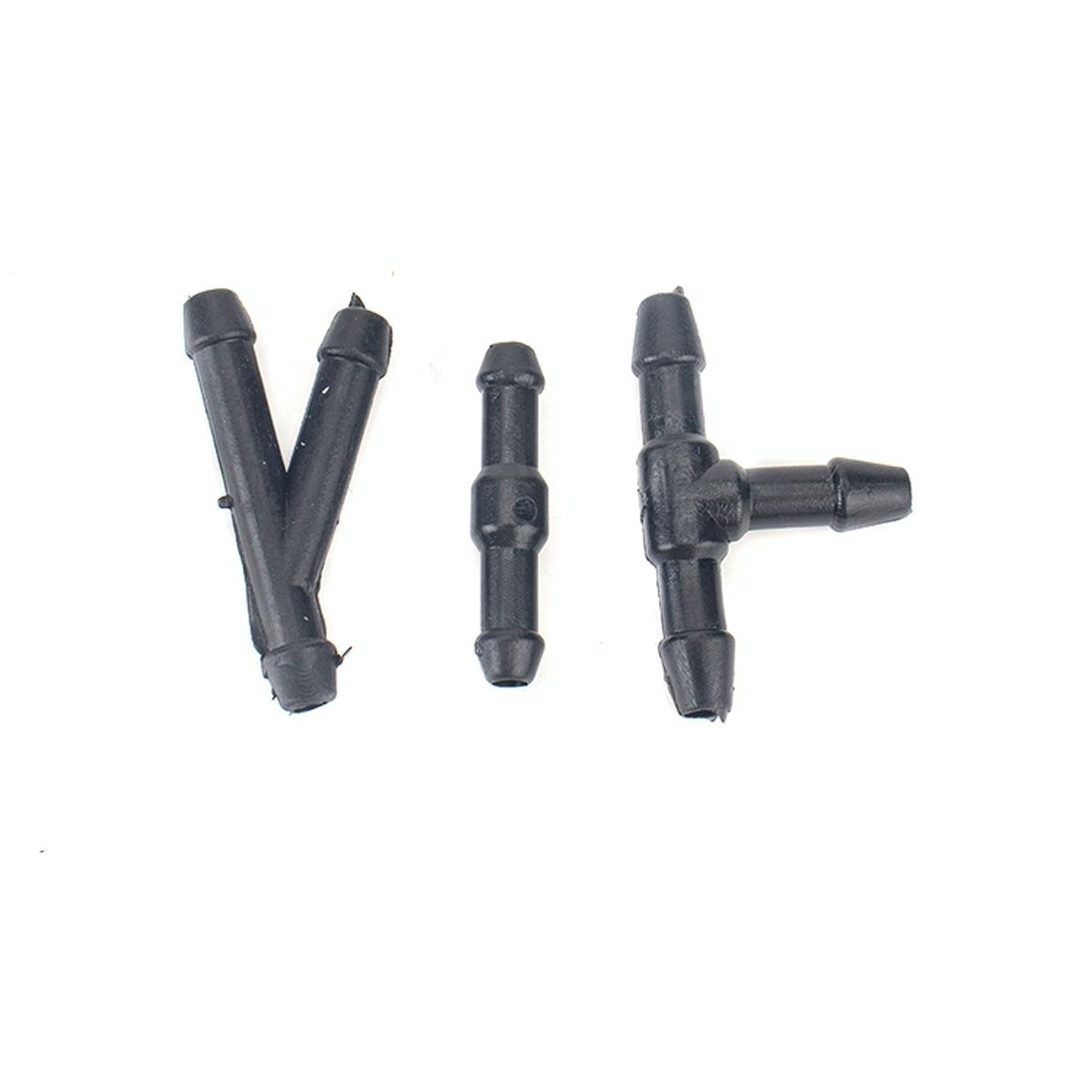 2 PCS Front Windshield Washer Wiper Jet Water Spray Nozzle + Hose Connector Set 3W7Z17603AA for Ford F-150