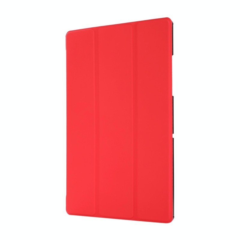 3-folding Skin Texture Horizontal Flip TPU + PU Leather Case with Holder For Samsung Galaxy Tab A7 10.4(2020) T500 / T505(Red)