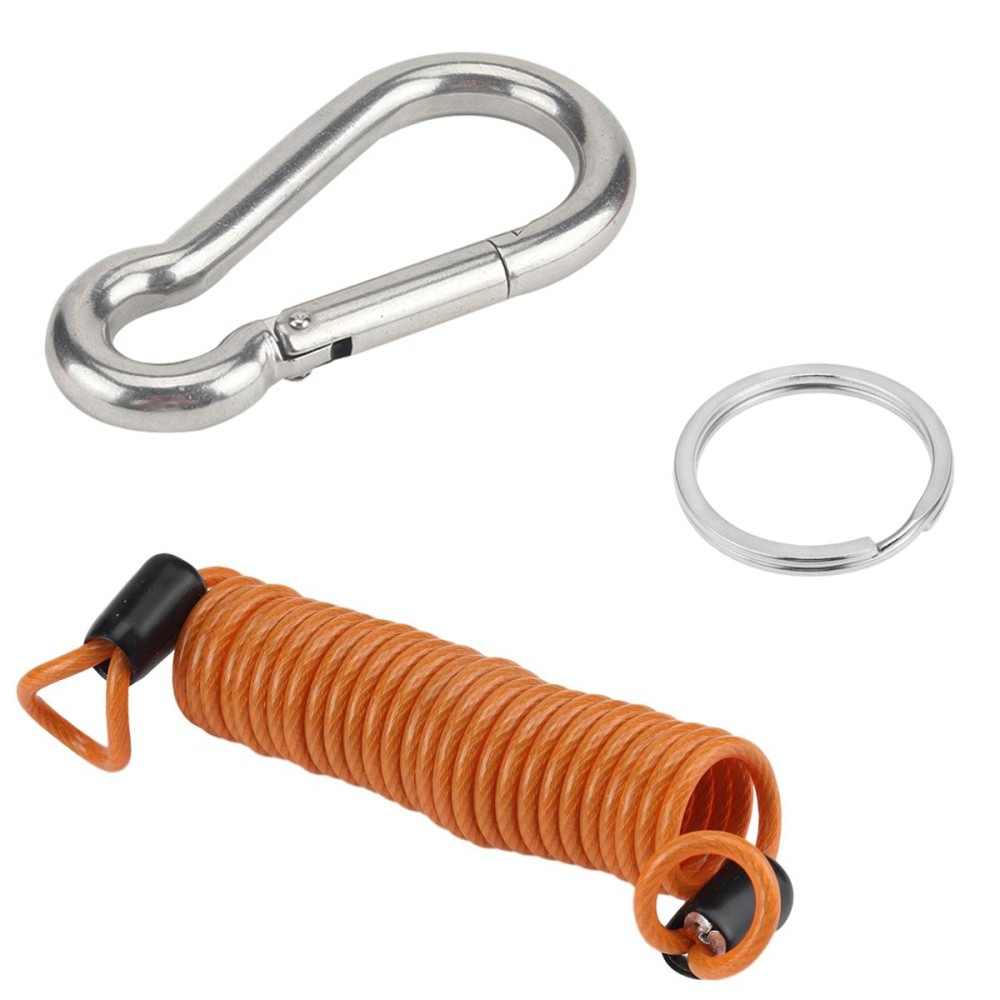 RV Trailer Spring Safety Rope Breakaway Cable, Safety Buckle Size:M10 x 100mm(Orange)