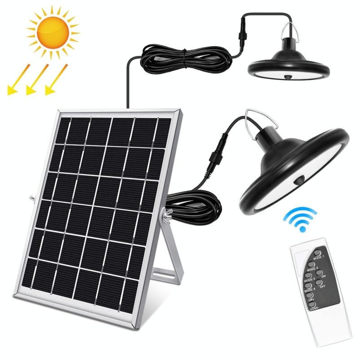 Smart Induction 2 in 1 112LEDs Solar Light Indoor and Outdoor Garden Garage LED Lamp, Light Color:White Light(Black)