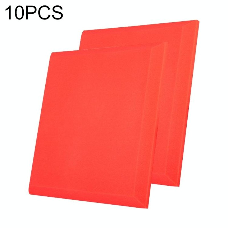 10pcs / Pack Flat Style Recording Studio Drum Video Room Sound Insulation Board Silencer Cotton(Red)