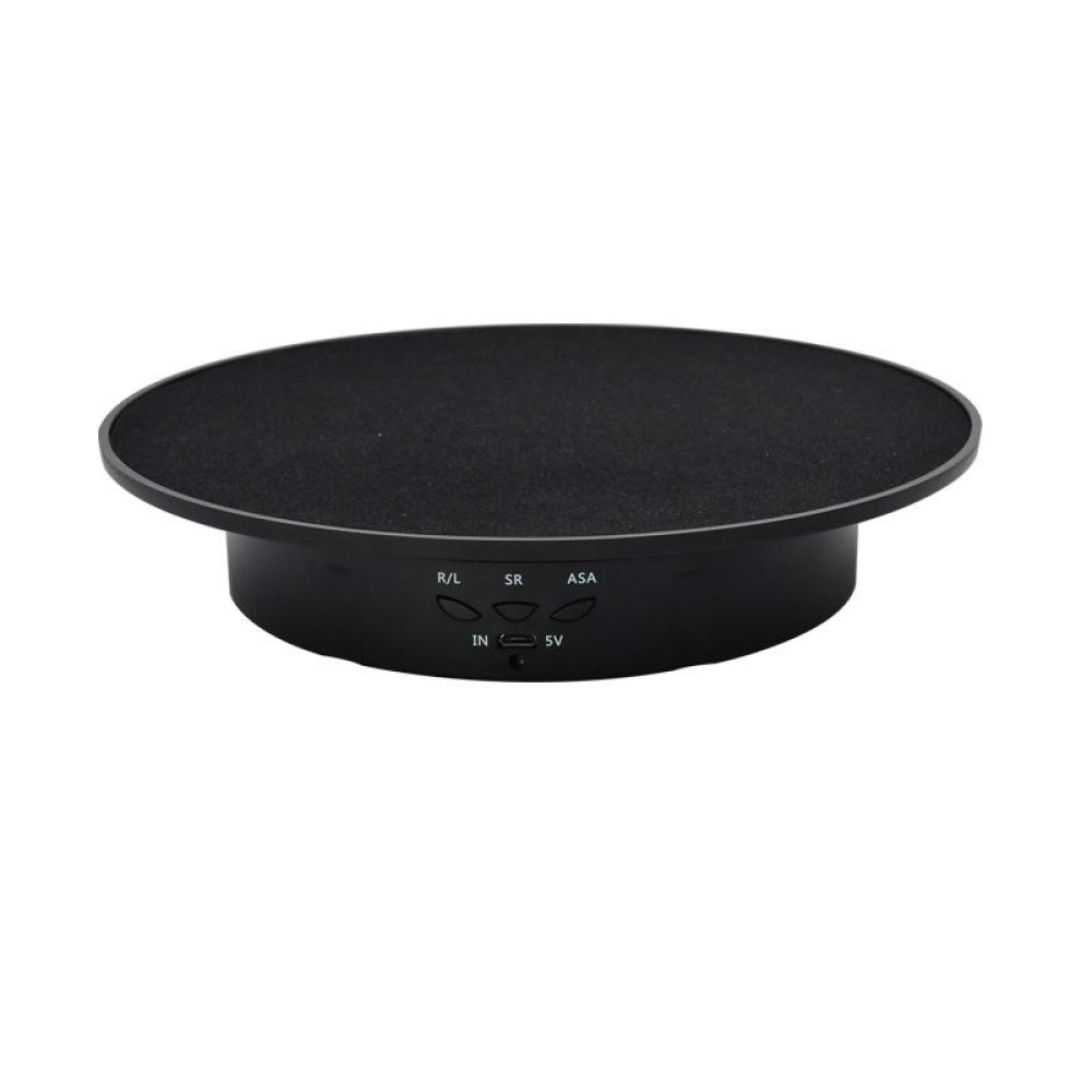 20cm USB Electric Rotating Turntable Display Stand Video Shooting Props Turntable for Photography, Load: 8kg(Black Base Black Velvet)