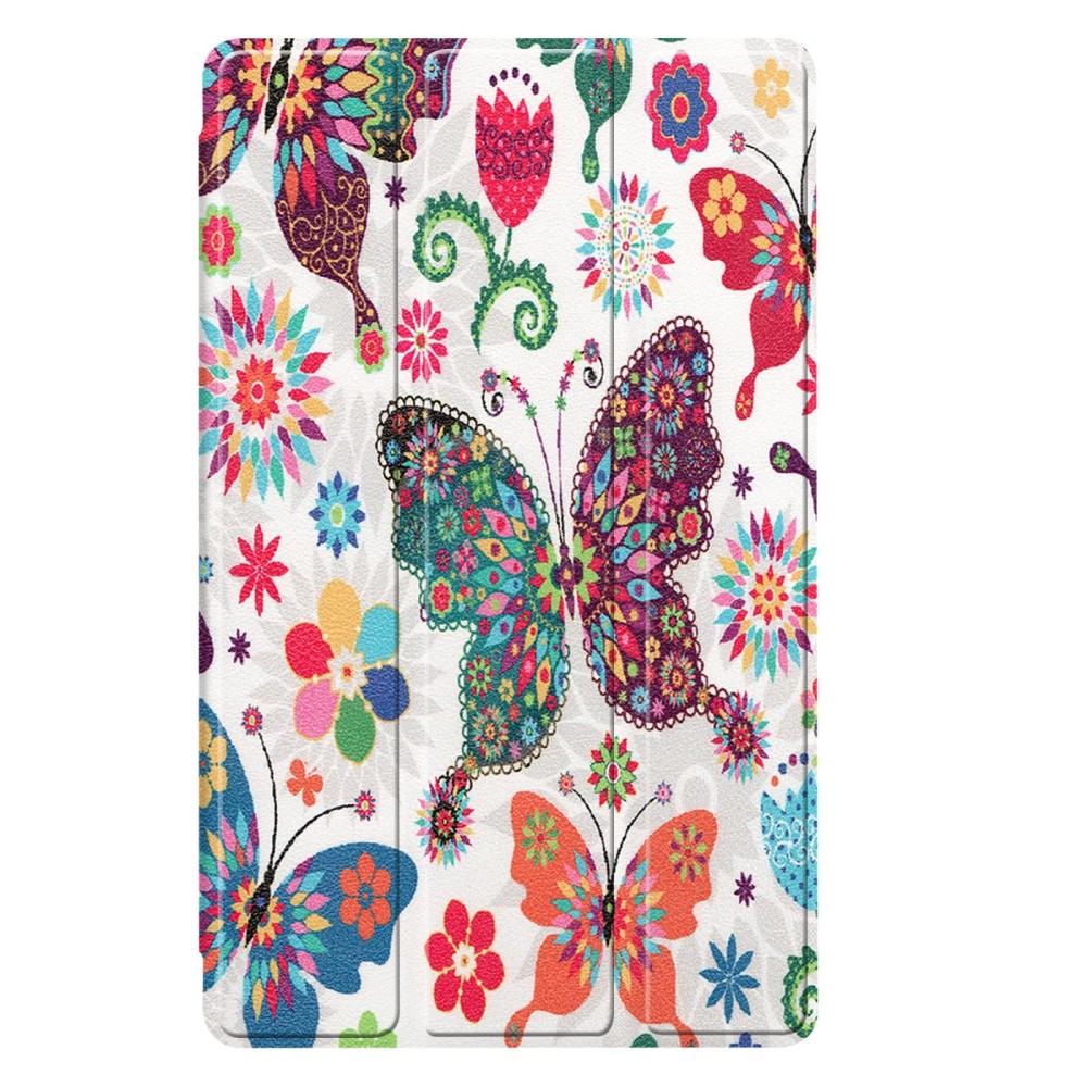 For Samsung Galaxy Tab A7 Lite T225 Colored Drawing Pattern Horizontal Flip Leather Case with Three-folding Holder(Color Butterfly)