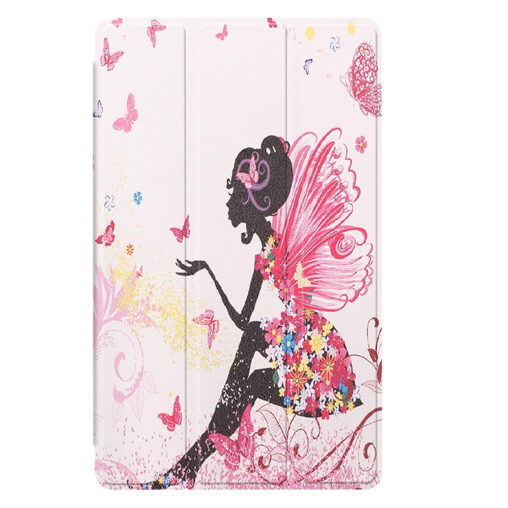 For Samsung Galaxy Tab A7 Lite T225 Colored Drawing Pattern Horizontal Flip Leather Case with Three-folding Holder(Elf Girl)