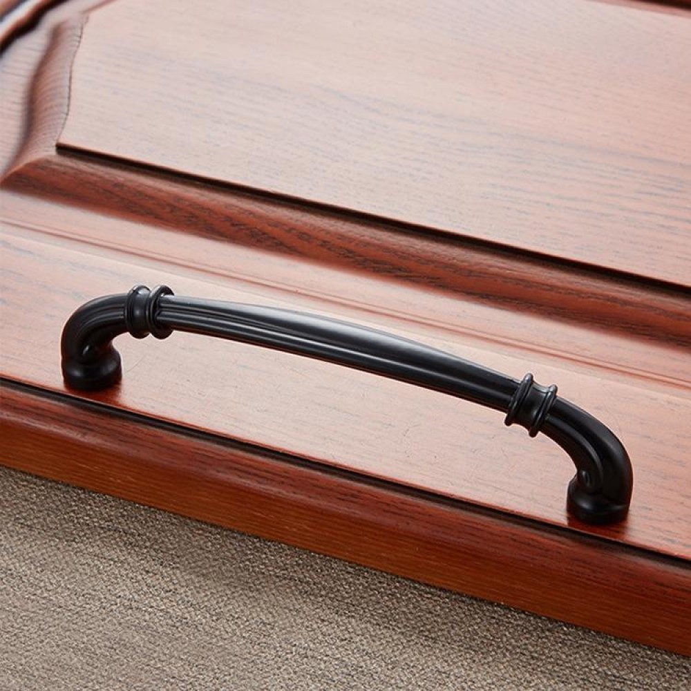 6569-128 Matte Black Peach Wood Drawer Cabinet Door Handle