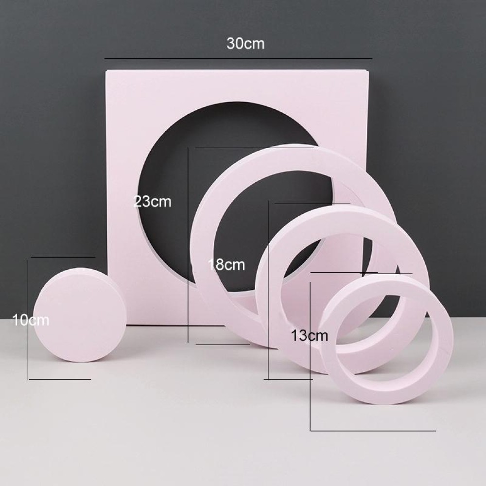 Round Combo Kits Geometric Cube Solid Color Photography Photo Background Table Shooting Foam Props (Pink)