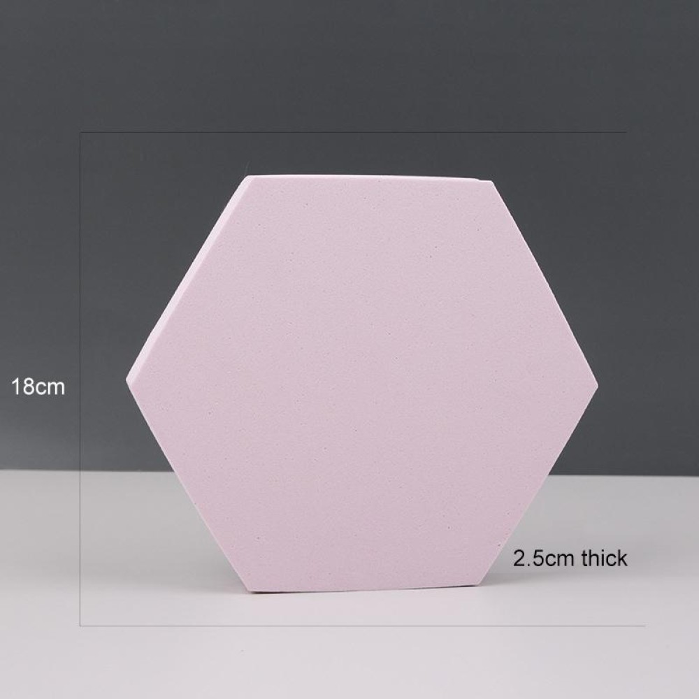 18 x 2cm Hexagon Geometric Cube Solid Color Photography Photo Background Table Shooting Foam Props (Pink)