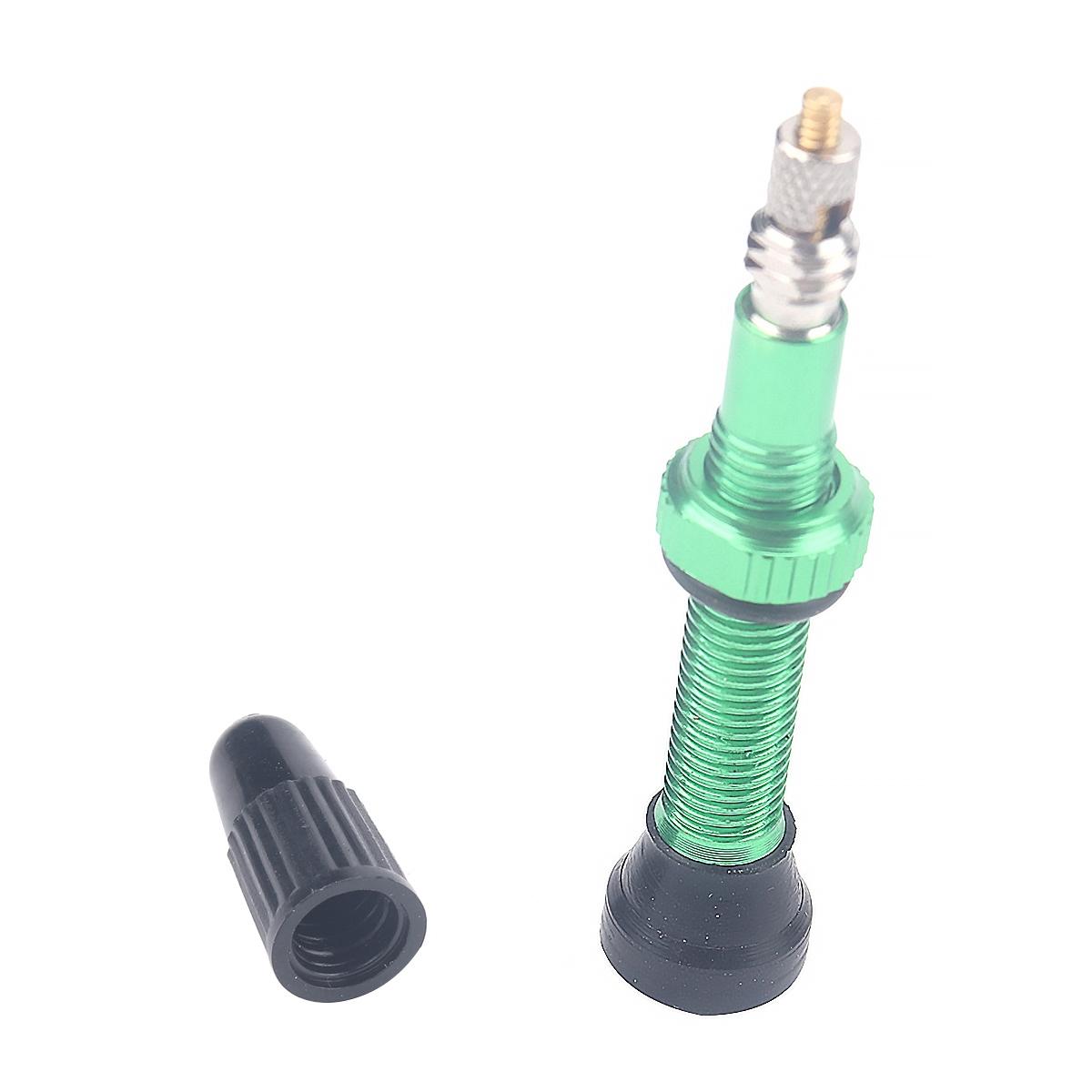 A5597 2 PCS 40mm Green French Tubeless Valve Core with A-type Wrench for Road Bike