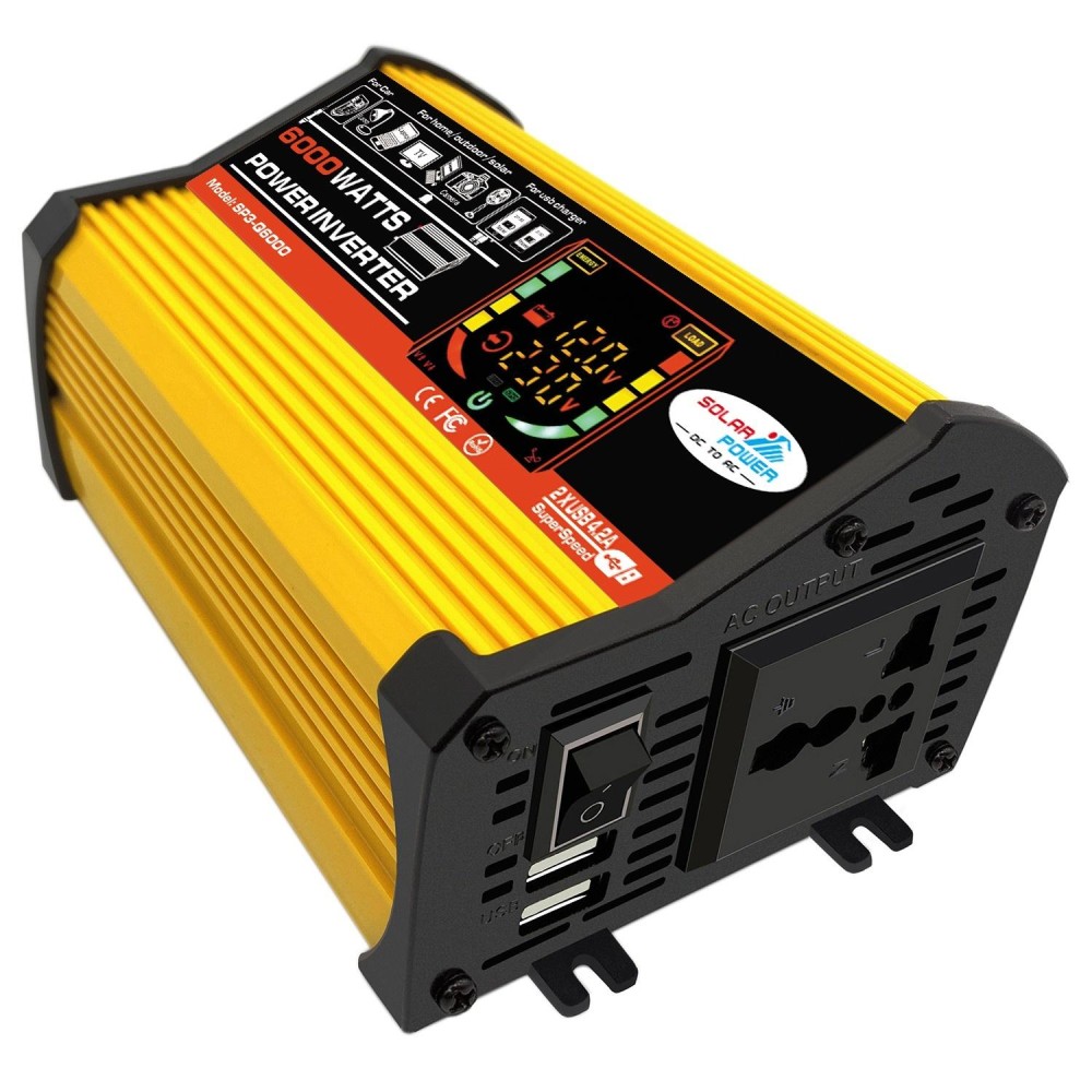 Legend III Generation DC12V to AC220V 6000W Car Power Inverter with LED Display(Yellow)