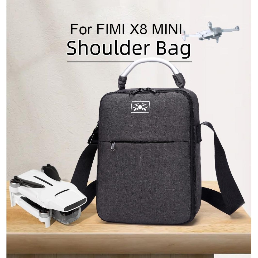 Shockproof Waterproof Single Shoulder Storage Bag Travel Carrying Cover Case Box for FIMI X8 mini(Black + Black Liner)