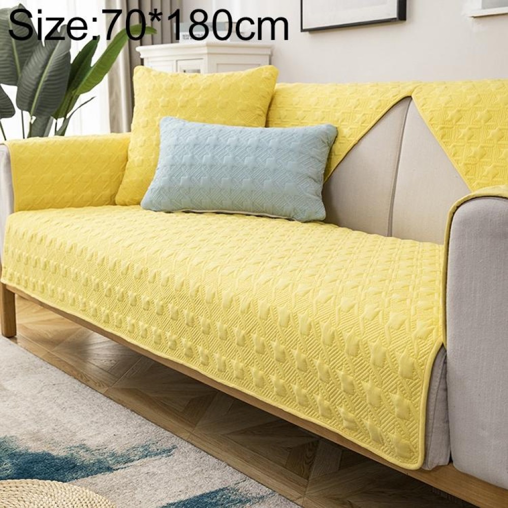 Four Seasons Universal Simple Modern Non-slip Full Coverage Sofa Cover, Size:70x180cm(Houndstooth Yellow)