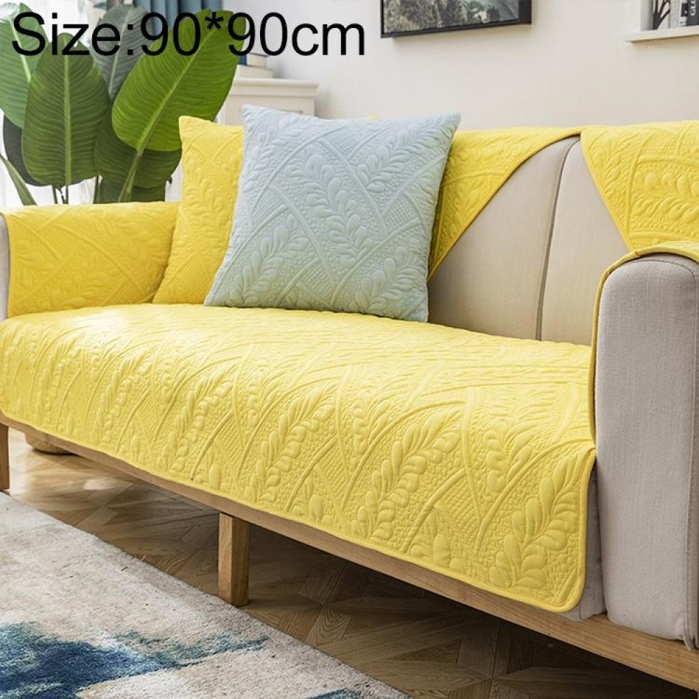 Four Seasons Universal Simple Modern Non-slip Full Coverage Sofa Cover, Size:90x90cm(Feather Dream Yellow)