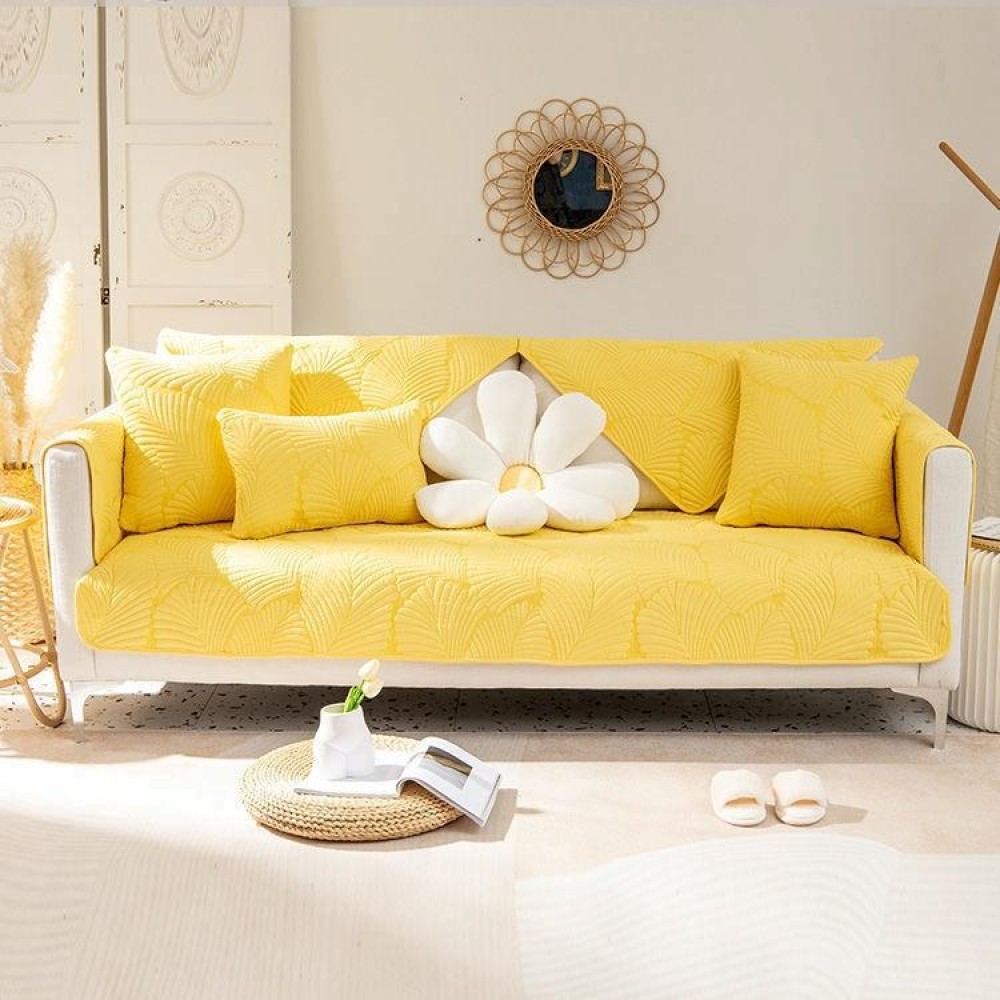 Four Seasons Universal Simple Modern Non-slip Full Coverage Sofa Cover, Size:90x90cm(Banana Leaf Yellow)
