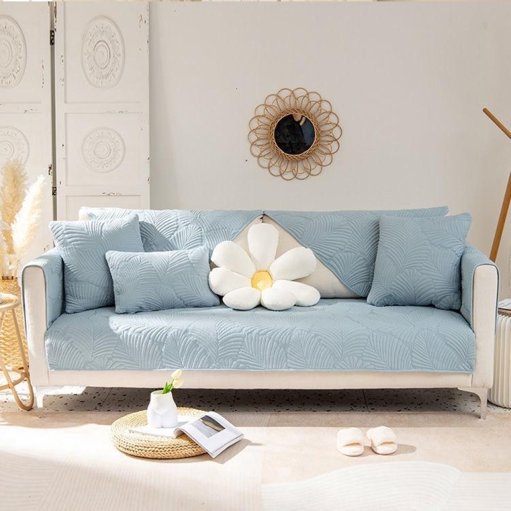 Four Seasons Universal Simple Modern Non-slip Full Coverage Sofa Cover, Size:90x120cm(Banana Leaf Blue)