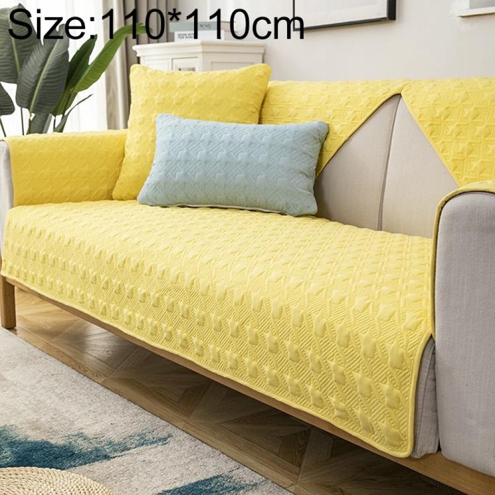 Four Seasons Universal Simple Modern Non-slip Full Coverage Sofa Cover, Size:110x110cm(Houndstooth Yellow)