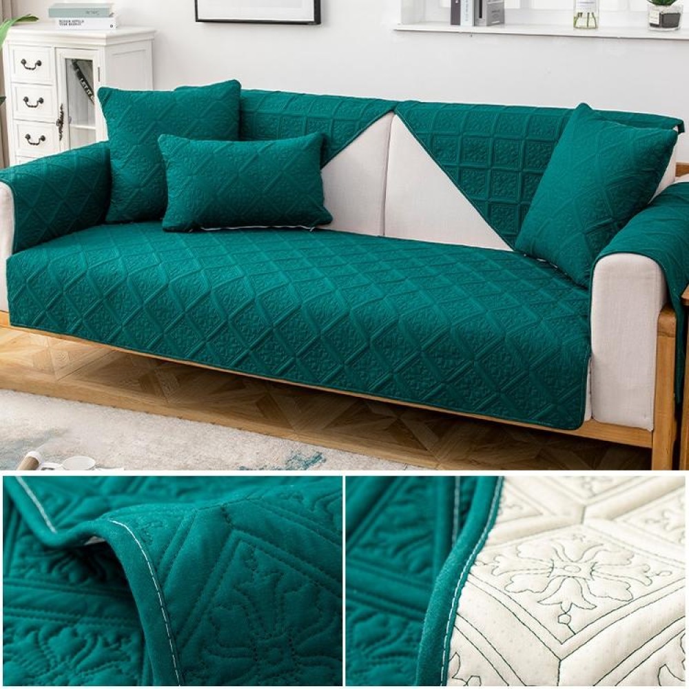 Four Seasons Universal Simple Modern Non-slip Full Coverage Sofa Cover, Size:110x160cm(Versailles Green)
