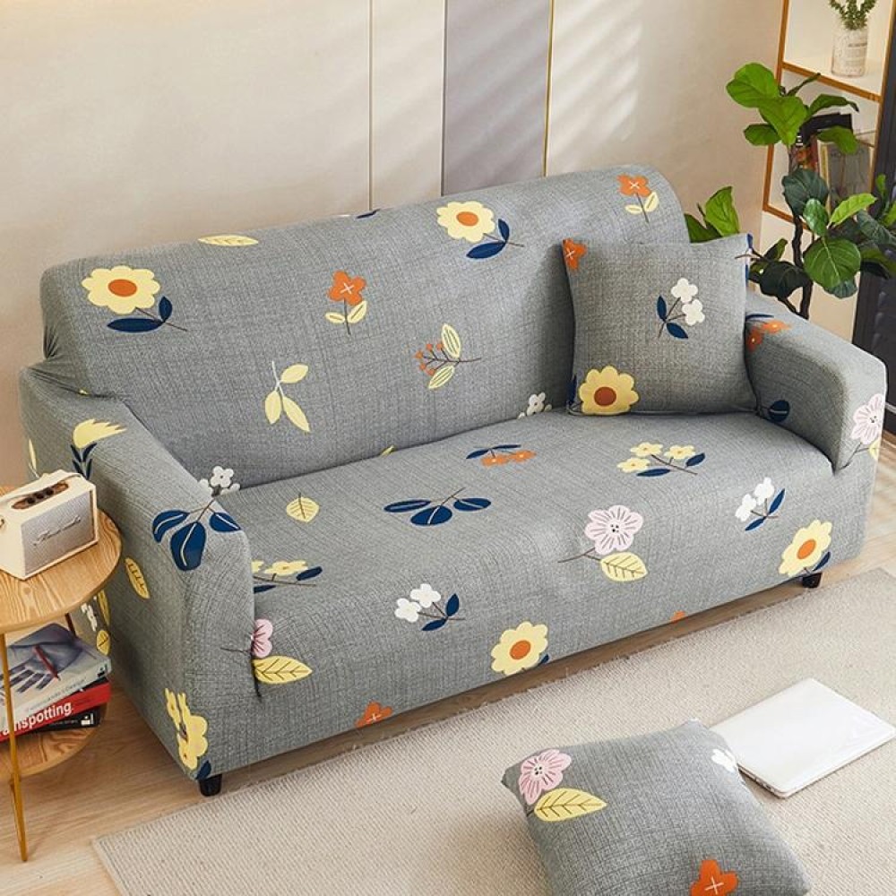 Double Seat Four Seasons Full Coverage Elastic Non-slip Sofa Cover(Youth Flower)