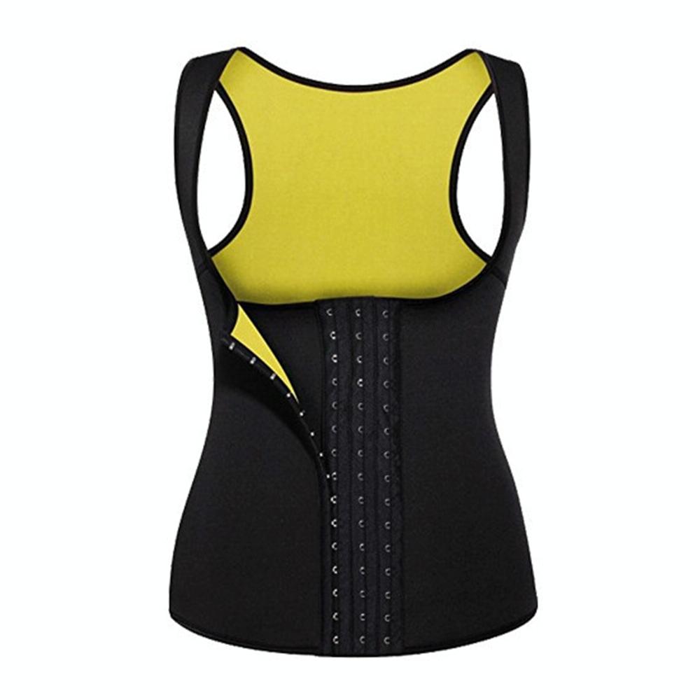 U-neck Breasted Body Shapers Vest Weight Loss Waist Shaper Corset, Size:M(Black Yellow)