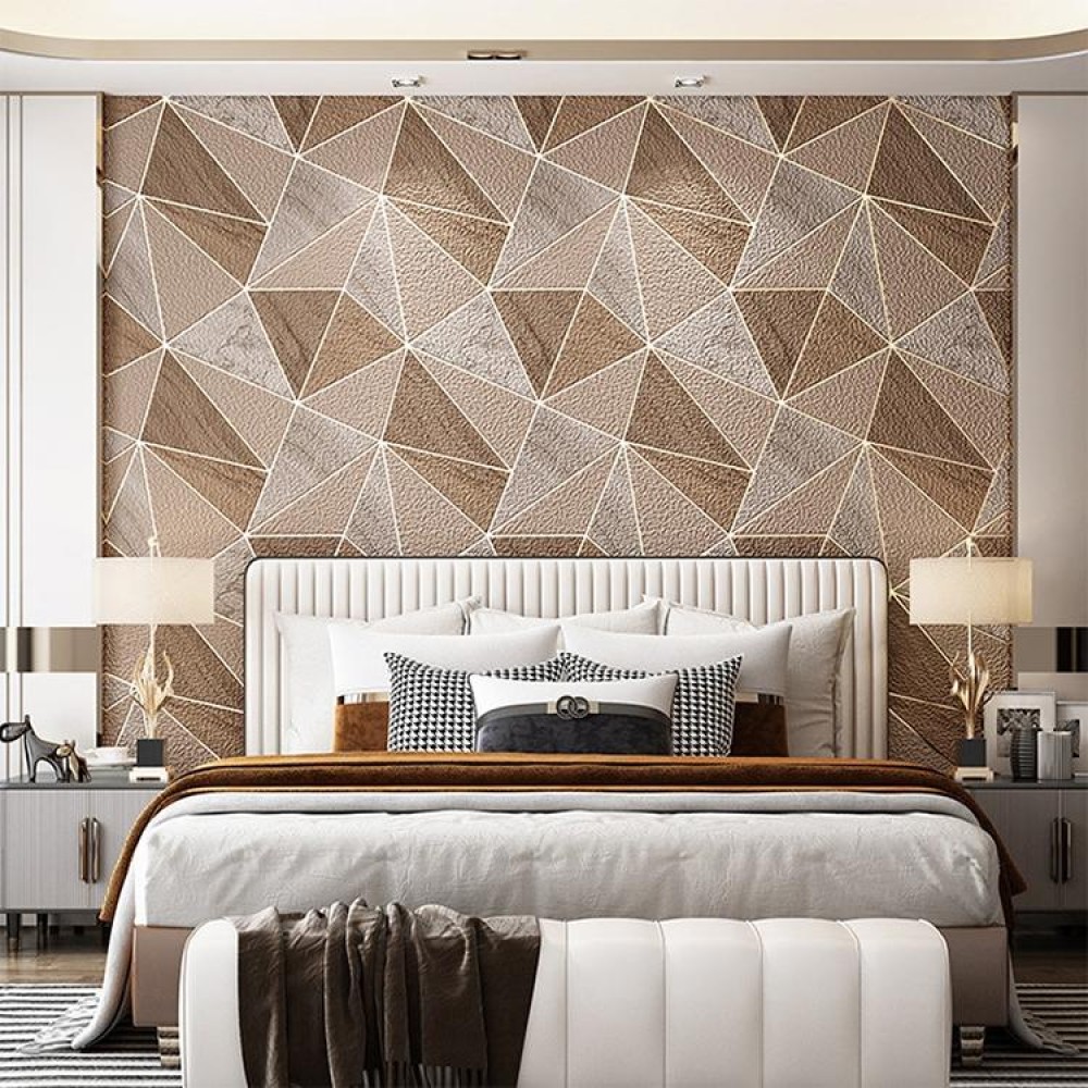 Home Geometric Wallpaper Deerskin Velvet Non-self-adhesive Thickened Wallpaper, Size:53x1000cm(Light Coffee)