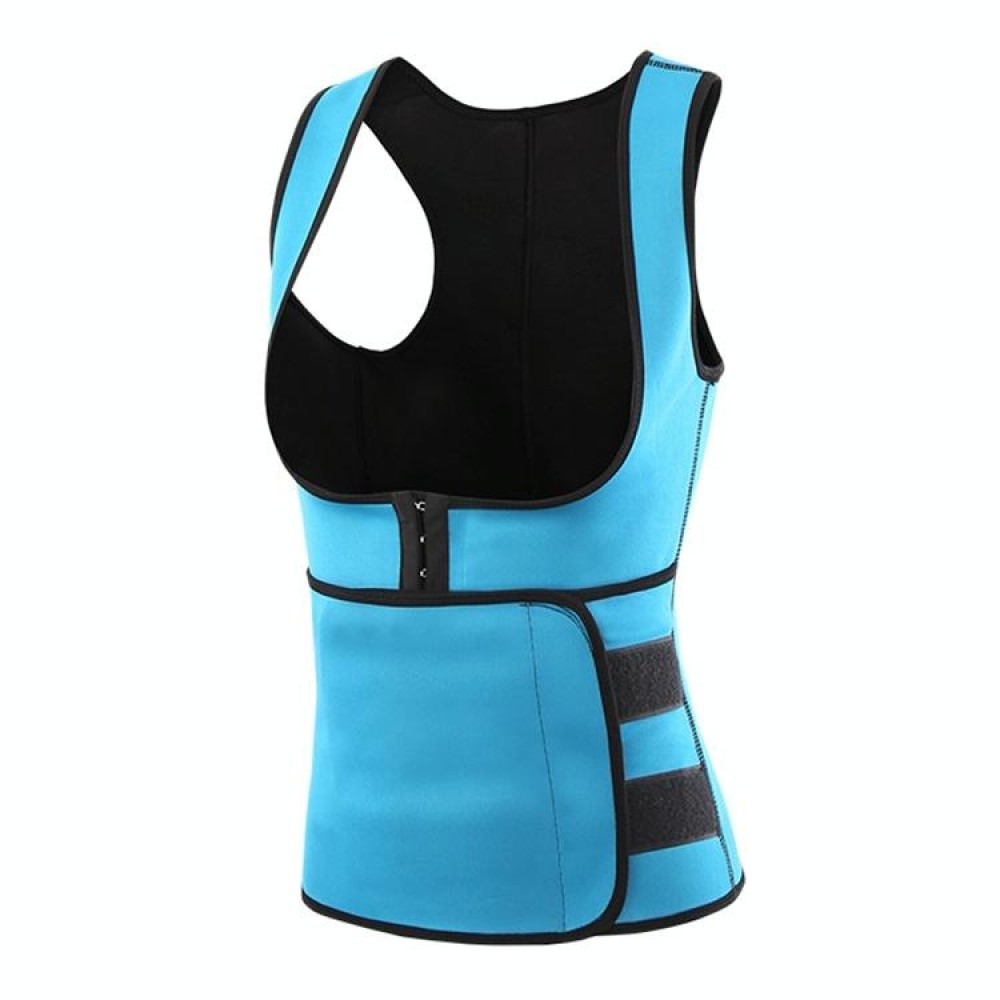 Breasted Shapers Corset Sweat-wicking Waistband Body Shaping Vest, Size:S(Blue)