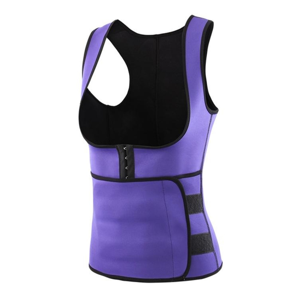 Breasted Shapers Corset Sweat-wicking Waistband Body Shaping Vest, Size:S(Purple)