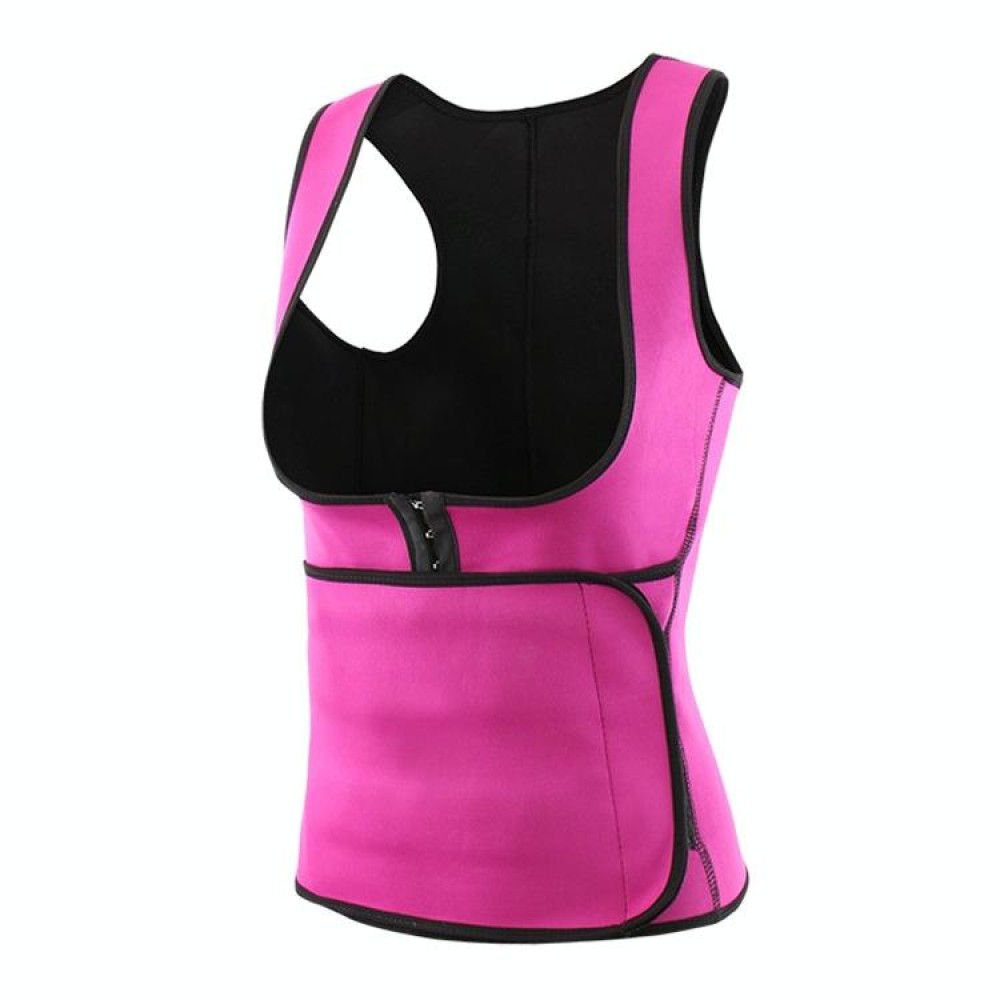 Breasted Shapers Corset Sweat-wicking Waistband Body Shaping Vest, Size:XL(Rose Red)