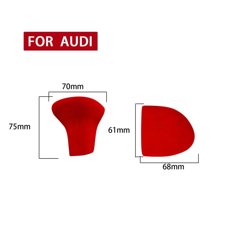 2 PCS / Set Car Suede Shift Knob Handle Cover for Audi A4/A5(2013-2016) &  A6(2009-2015) & Q5(2013-2018), Suitable for Left Driving(Wine Red)