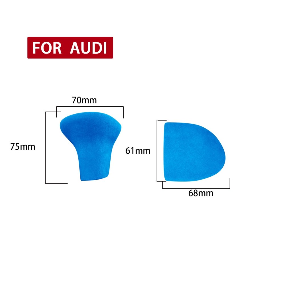2 PCS / Set Car Suede Shift Knob Handle Cover for Audi A4/A5(2013-2016) &  A6(2009-2015) & Q5(2013-2018), Suitable for Left Driving(Sky Blue)