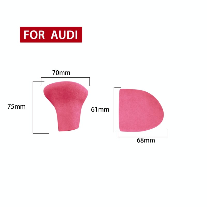 2 PCS / Set Car Suede Shift Knob Handle Cover for Audi A4/A5(2013-2016) &  A6(2009-2015) & Q5(2013-2018), Suitable for Left Driving(Pink)
