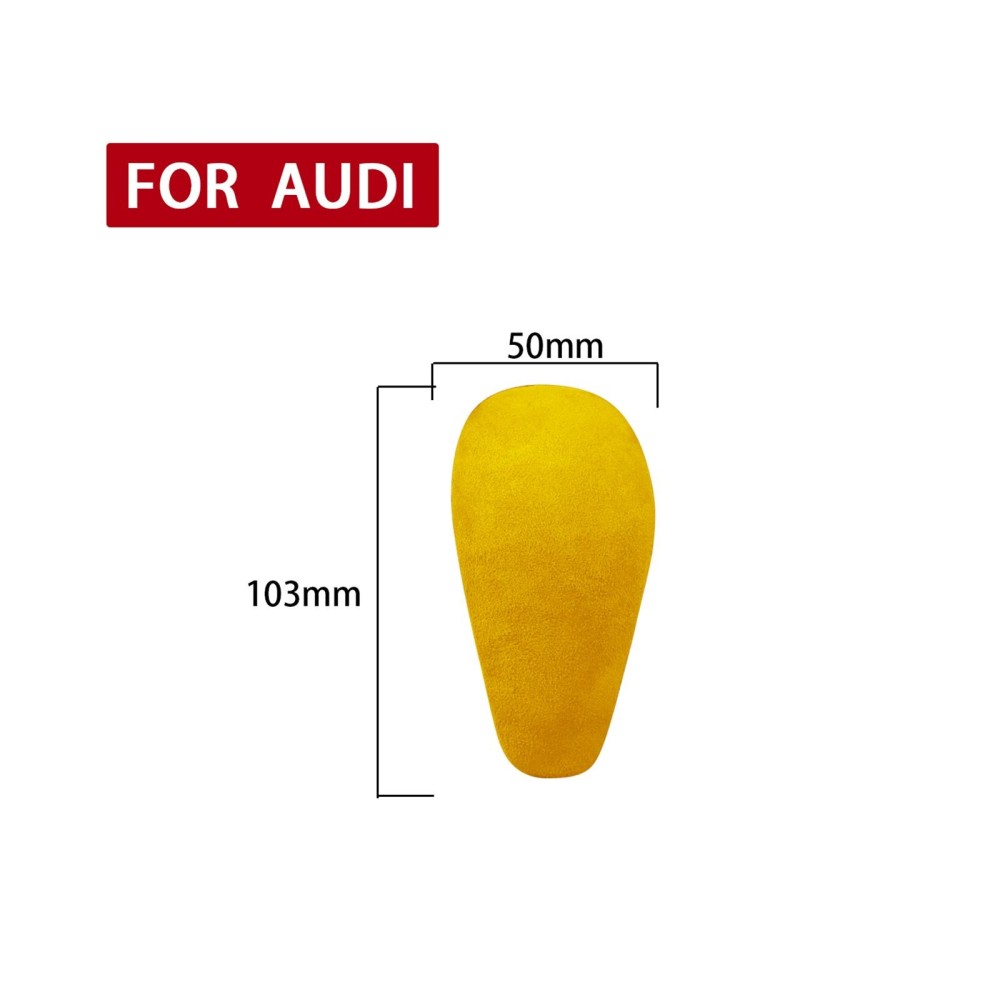 Car Suede Shift Knob Handle Cover for Audi A6 / S6 / A7(2015-2018) , Suitable for Left Driving(Yellow)