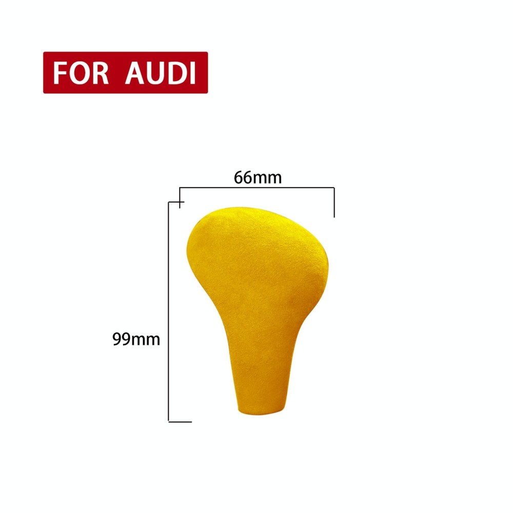 Car Suede Shift Knob Handle Cover for Audi A4(2009-2012) / A5(2008-2010) / Q5(2009-2012), Suitable for Left Driving(Yellow)