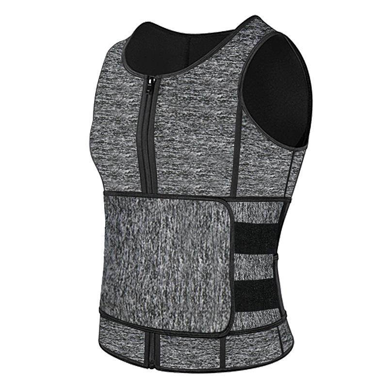 Neoprene Men Sport Body Shapers Vest Waist Body Shaping Corset, Size:L(Grey)