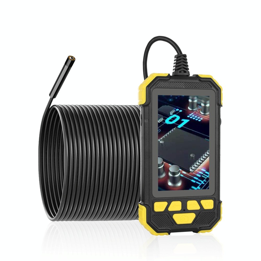 Y19 8mm Single Lens Hand-held Hard-wire Endoscope with 4.3-inch IPS Color LCD Screen, Cable Length:10m(Yellow)