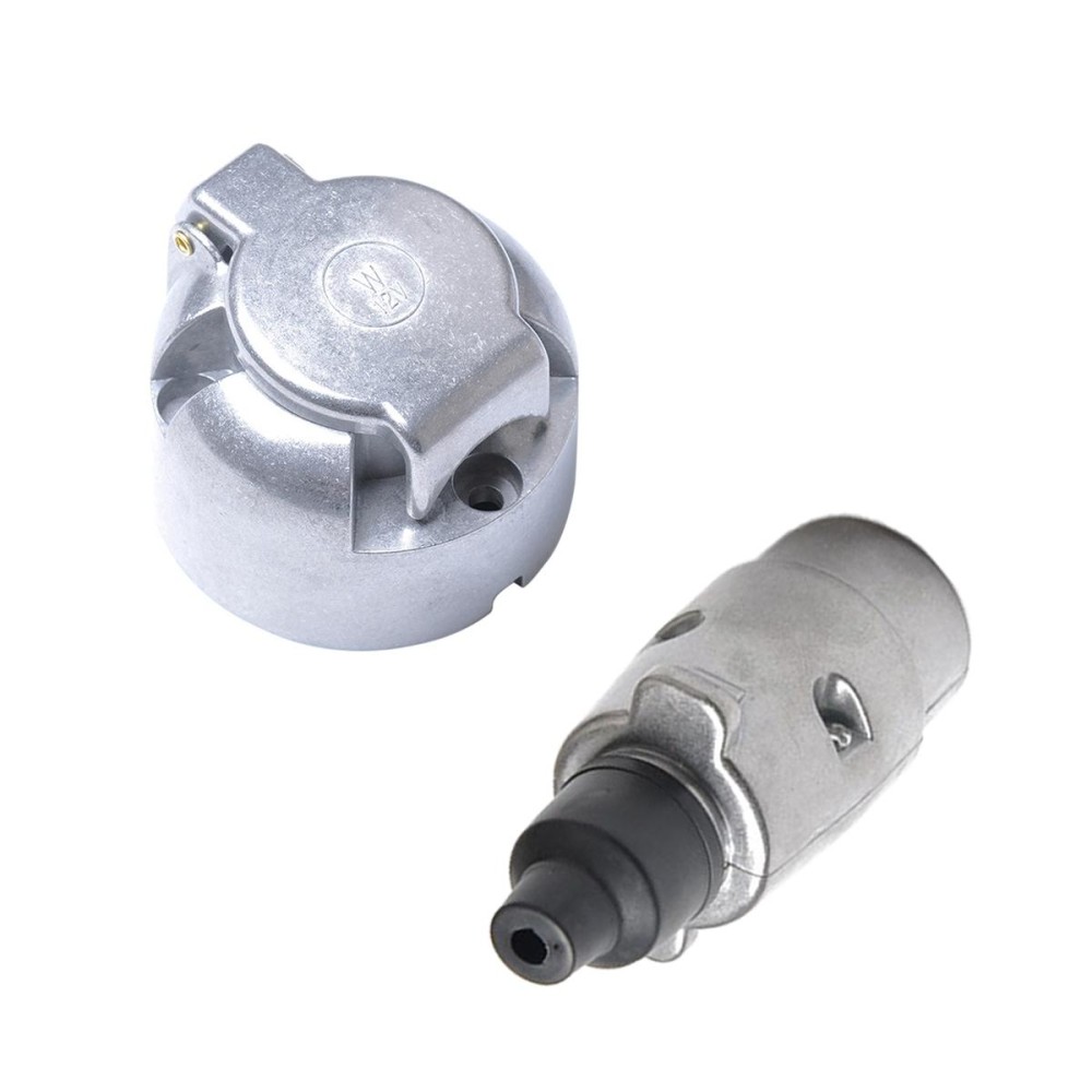 A0202 12V 7 Pin Plug & Socket Wiring Lights Trailer Adapter Connector EU Plug